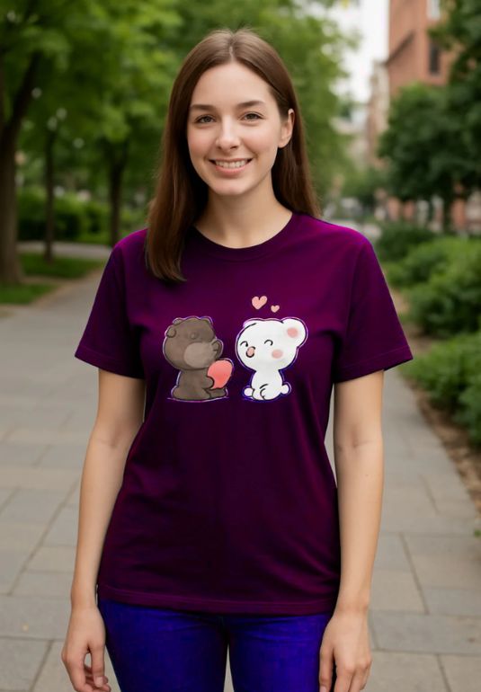2 Bear print ladies T-Shirt