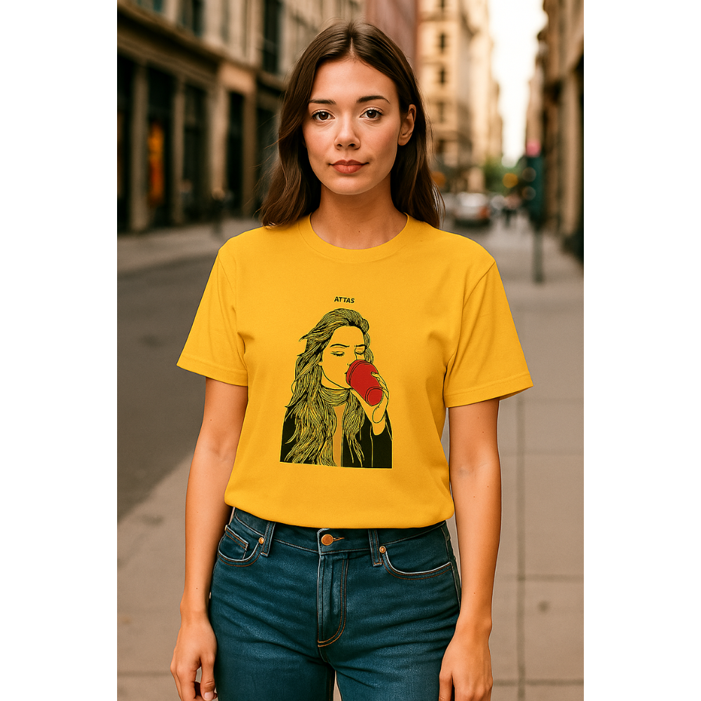 Drinking Girl Printed T-shirts