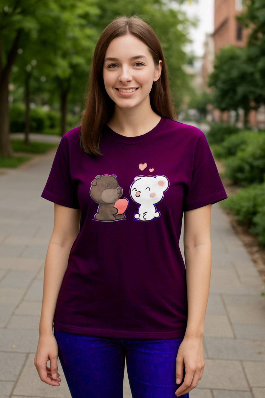 2 Bear print ladies T-Shirt