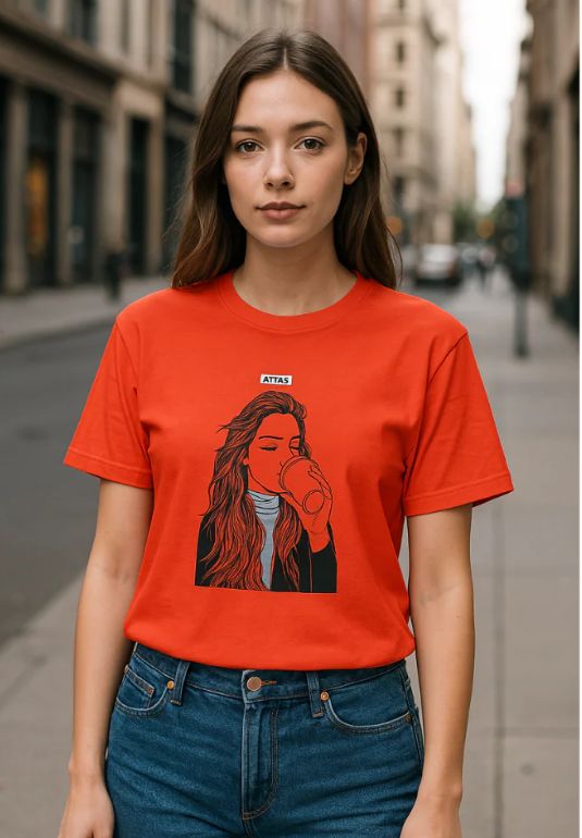 Drinking Girl Printed T-shirts
