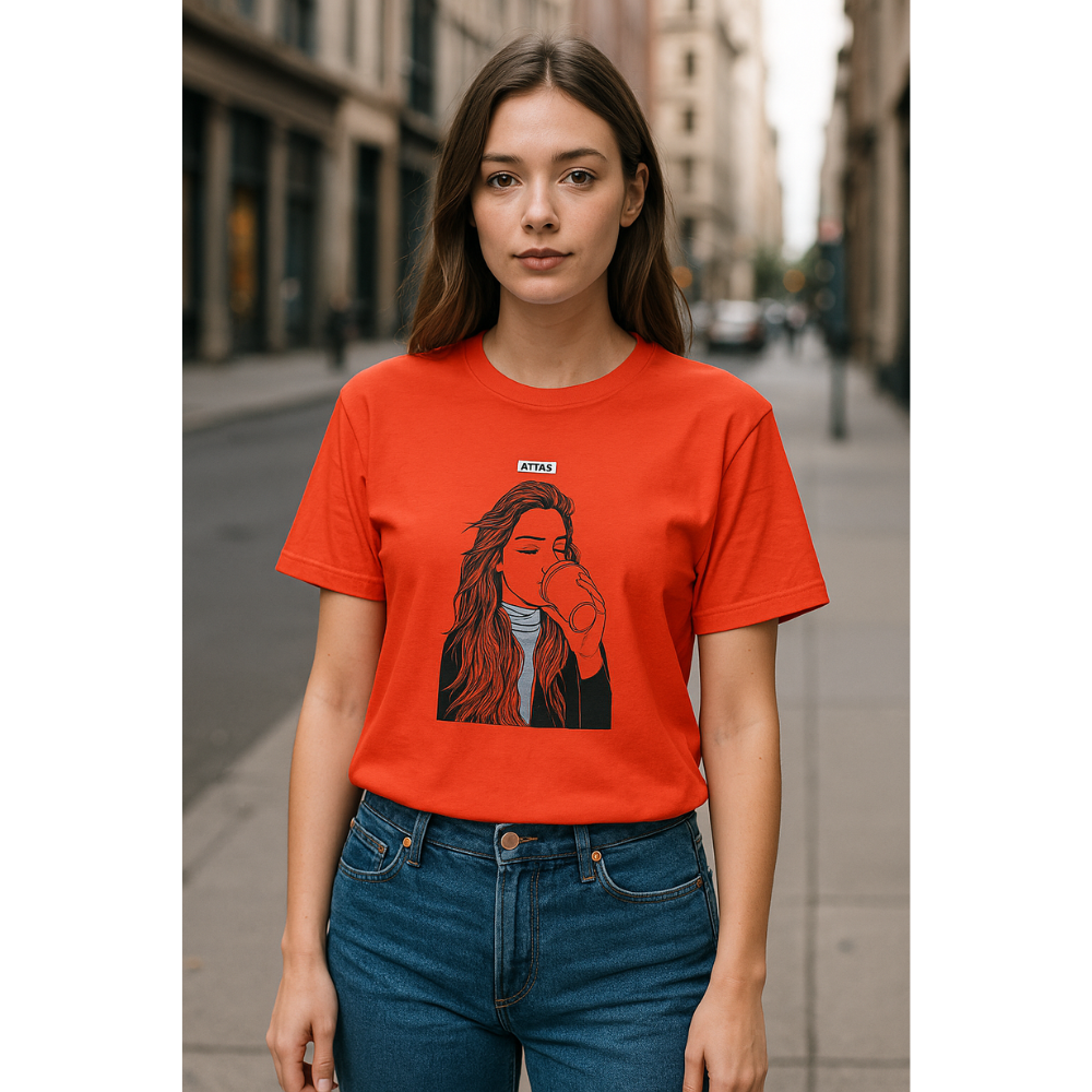 Drinking Girl Printed T-shirts