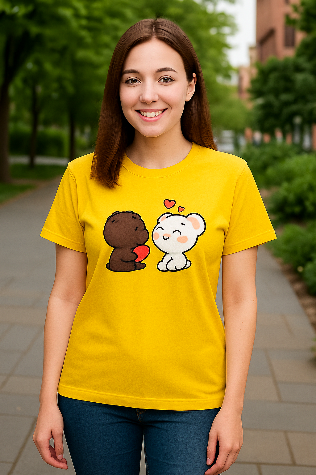 2 Bear print ladies T-Shirt