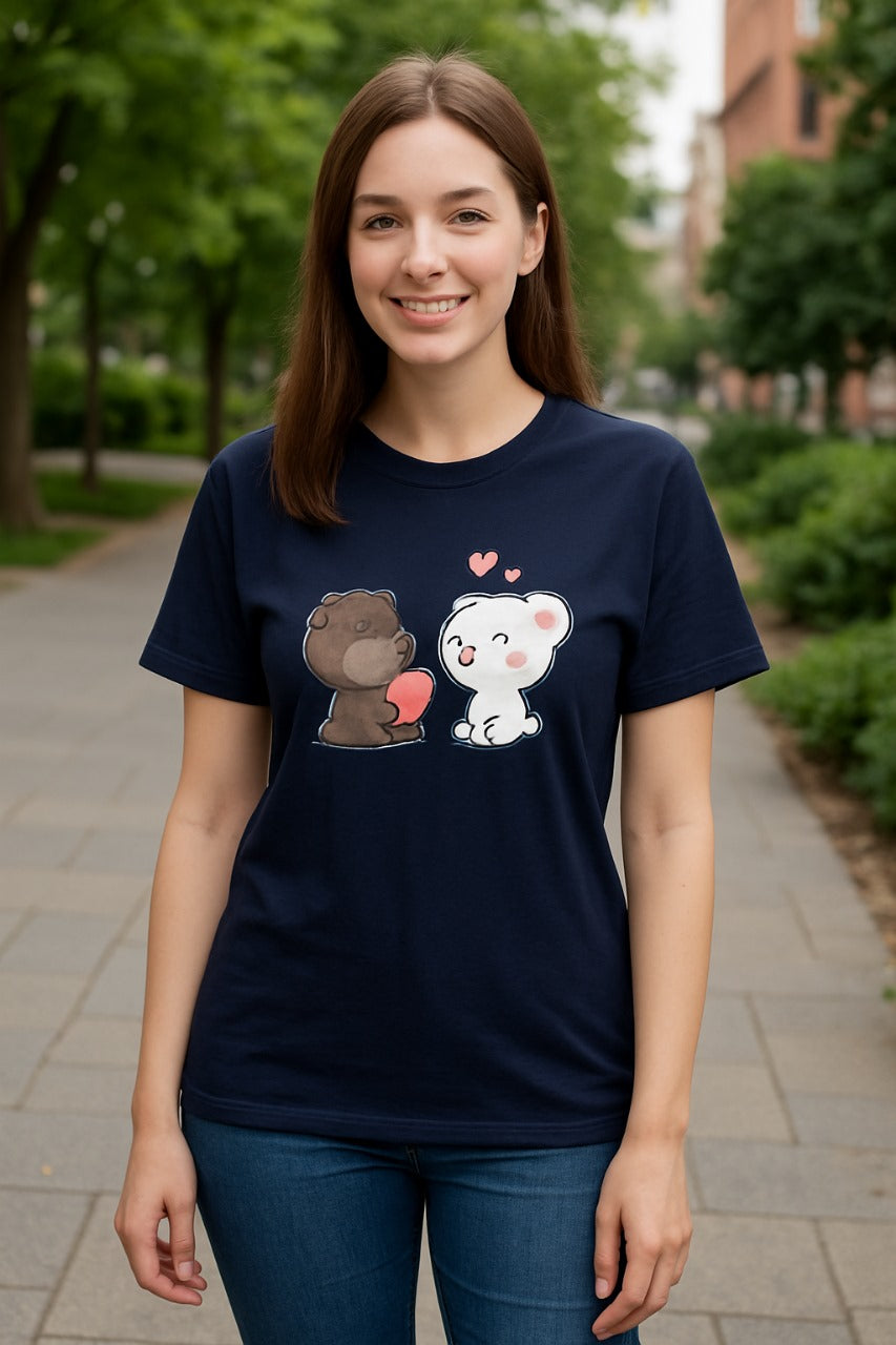 2 Bear print ladies T-Shirt